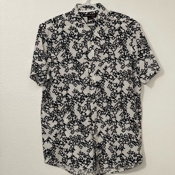 Michael Kors Other - Michael Kors Black and White Logo Men’s Short Sleeve WovenShirt‎